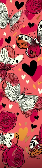 Free butterfly bookmarks of a butterfly with light red